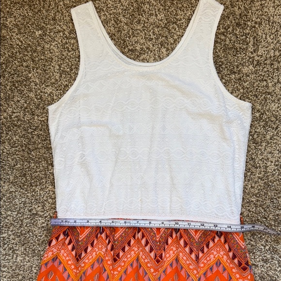 Ardene White and Orange Chevron Maxi Sundress Sleeveless - Picture 11 of 11